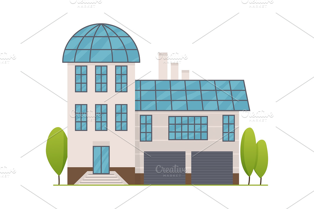 Houses exterior vector illustration in Illustrations - product preview 8