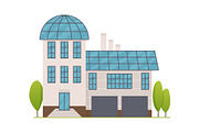 Houses exterior vector illustration