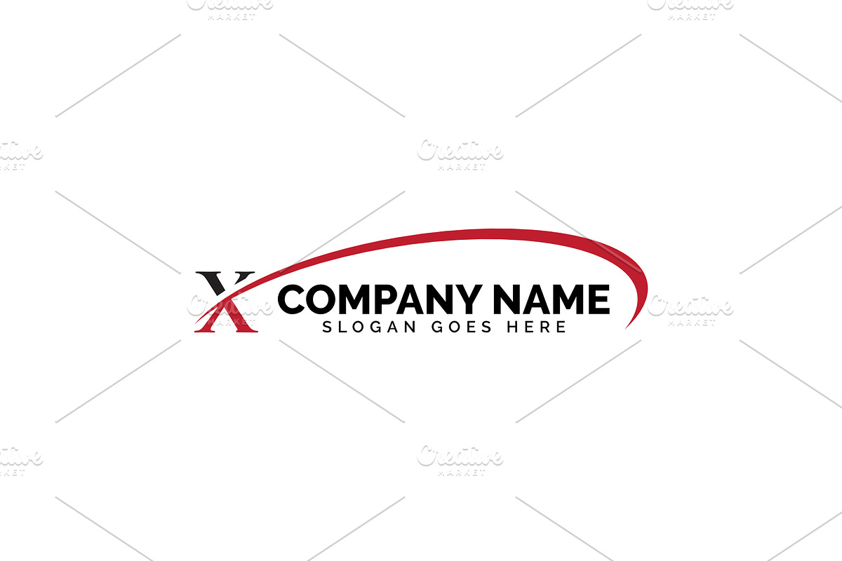 x letter swoosh logo in Logo Templates - product preview 8