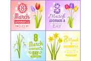 8 March Womens Day Posters Best Wish