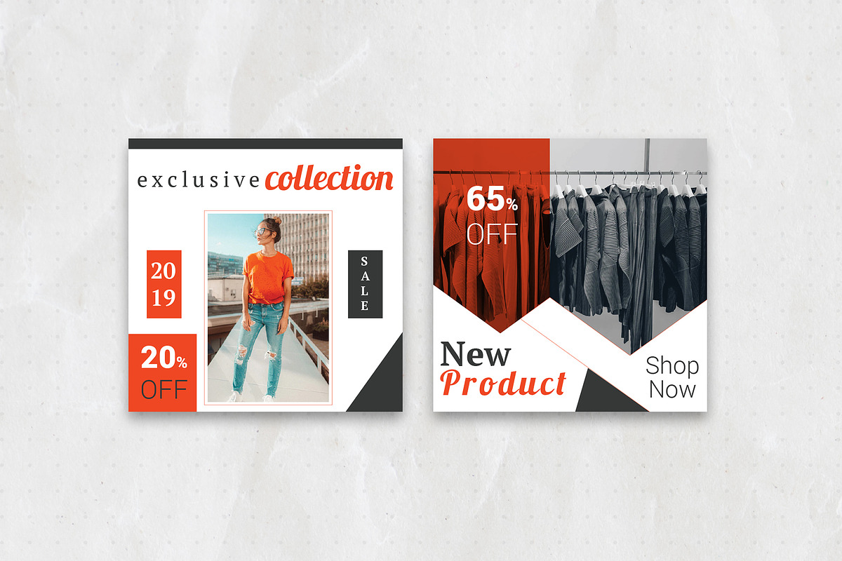 Orange Fashion Instagram Post in Instagram Templates - product preview 8