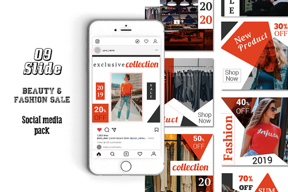 Orange Fashion Instagram Post in Instagram Templates - product preview 5
