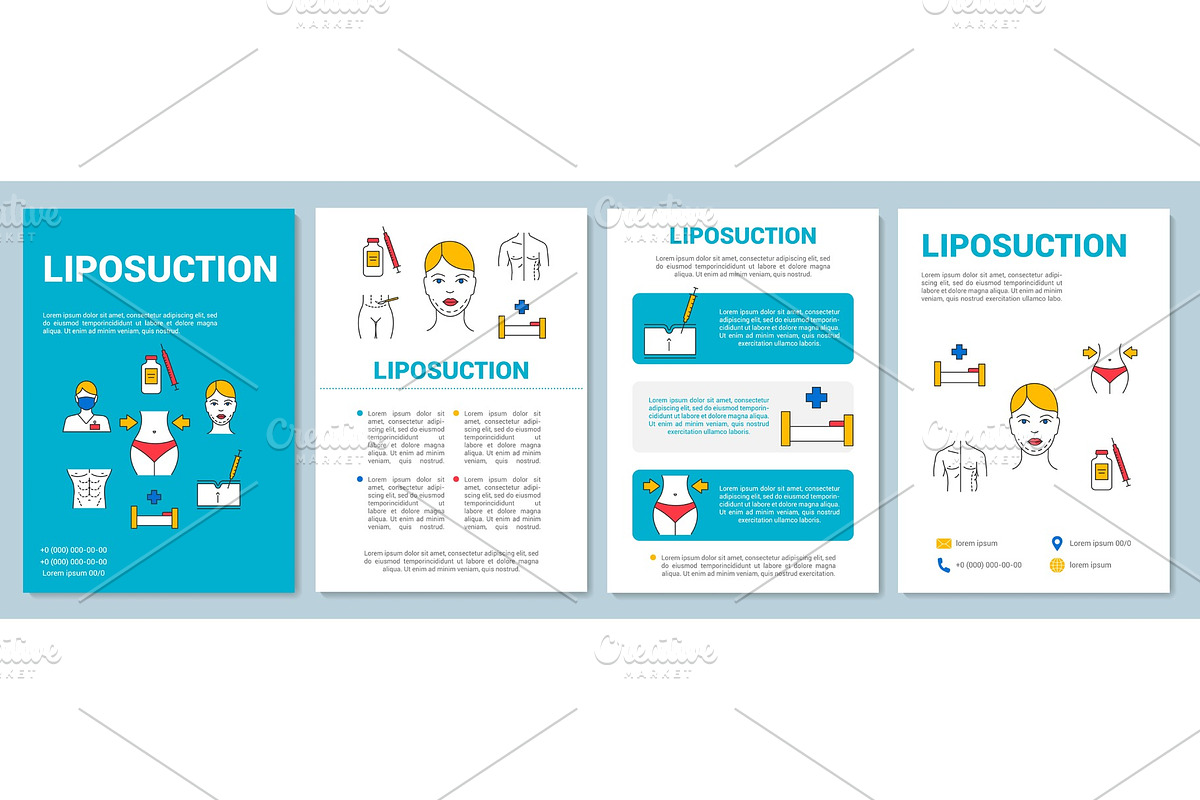 Liposuction brochure template layout in Brochure Templates - product preview 8