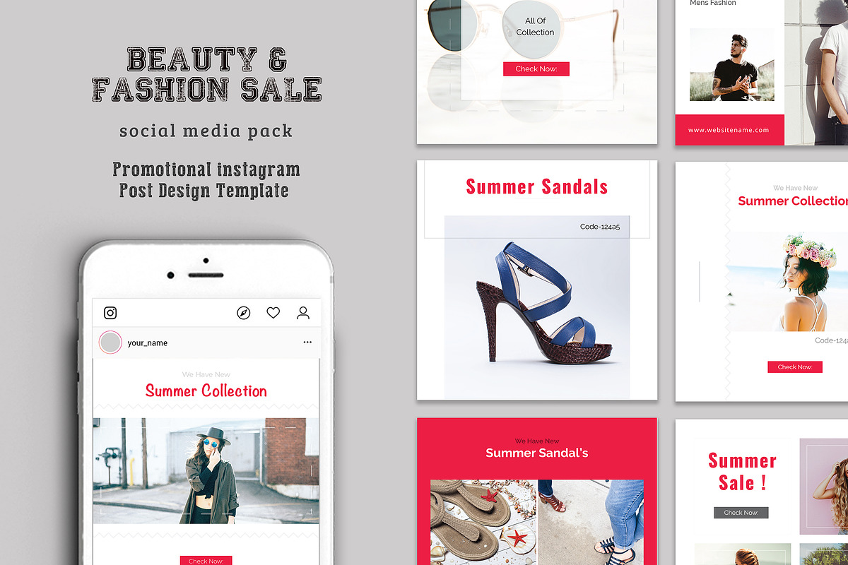 Fashion Promo Social Media Pack in Instagram Templates - product preview 8