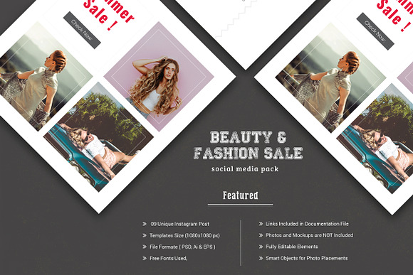 Fashion Promo Social Media Pack in Instagram Templates - product preview 1