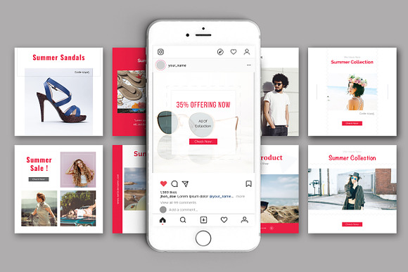 Fashion Promo Social Media Pack in Instagram Templates - product preview 4