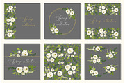 Cute botanical theme set of floral