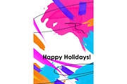 Happy holidays abstract postcard