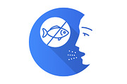 Fish allergy flat design glyph icon