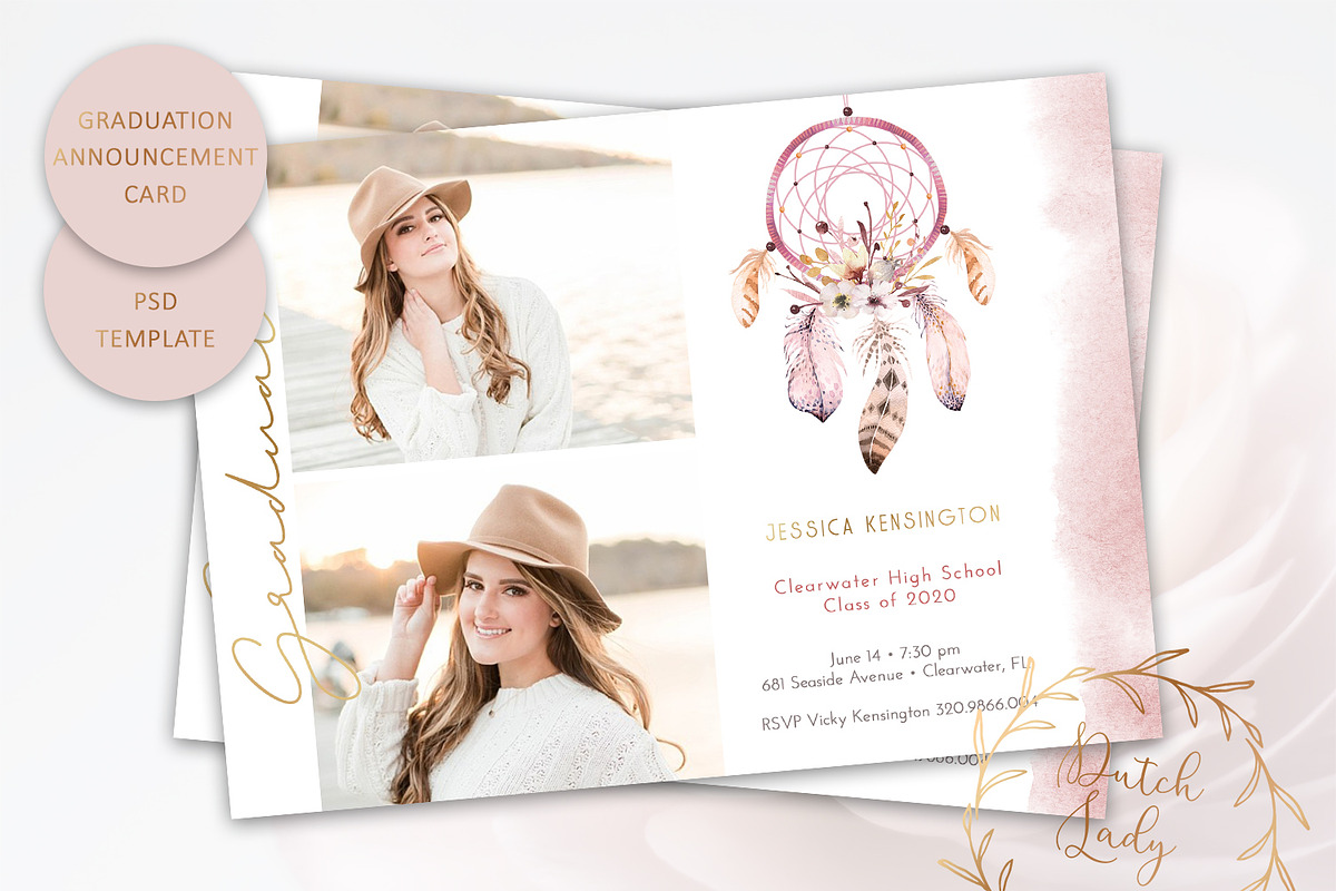 PSD Graduation Announcement Card #10 in Card Templates - product preview 8