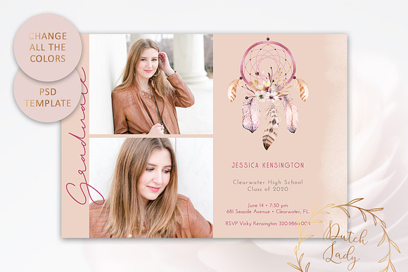 PSD Graduation Announcement Card #10 in Card Templates - product preview 2