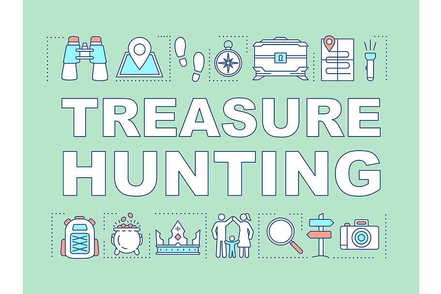 Treasure hunting concepts banner
