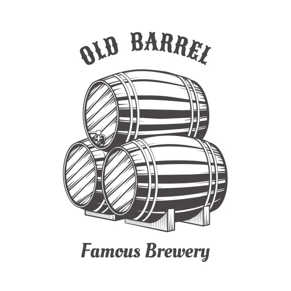 Logo design with wooden beer barrels | Custom-Designed Graphics ...