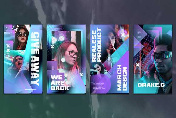 Holographic Modern Instagram in Instagram Templates - product preview 1