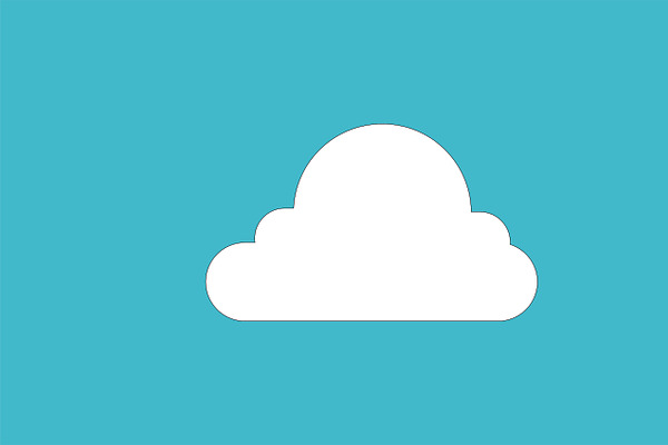 White cloud vector icon on turquoise