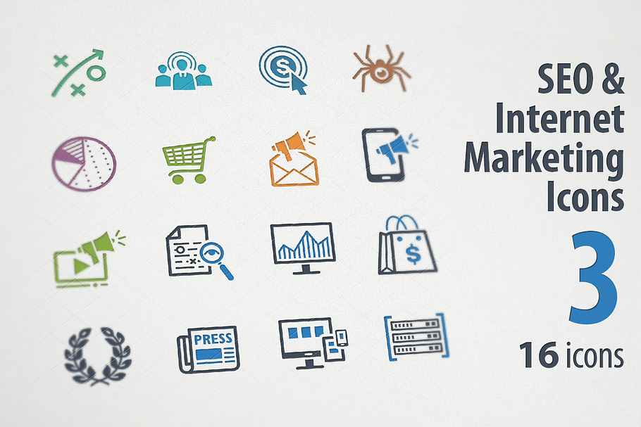 SEO & Internet Marketing Icons 3 in Marketing Icons - product preview 8