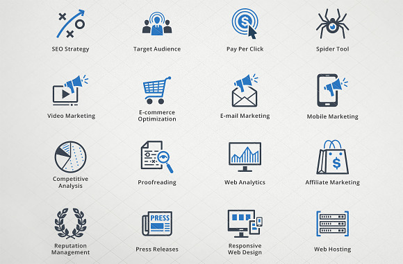 SEO & Internet Marketing Icons 3 in Marketing Icons - product preview 1
