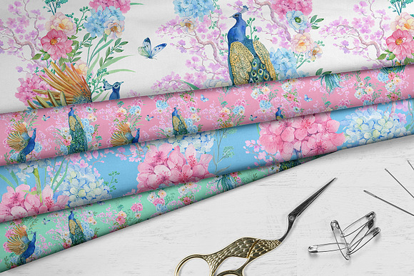 Beautiful patterns with peacocks in Patterns - product preview 1