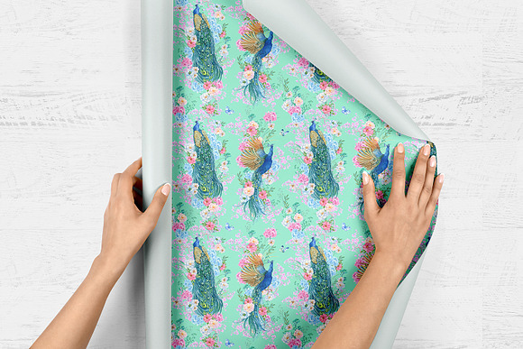 Beautiful patterns with peacocks in Patterns - product preview 2