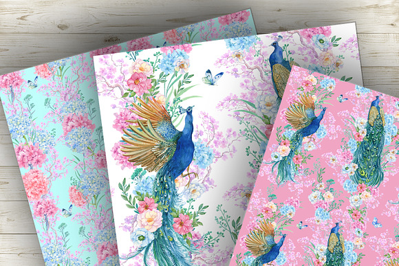 Beautiful patterns with peacocks in Patterns - product preview 6