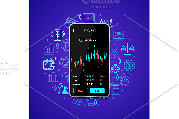 Investment Trading Mobile Concept. in Illustrations - product preview 5
