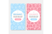 Pregnance Banner Poster Card Set.