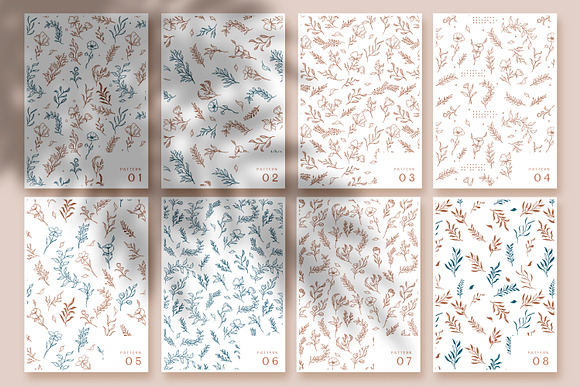 Elegant Spring Flowers & Leaves in Patterns - product preview 3