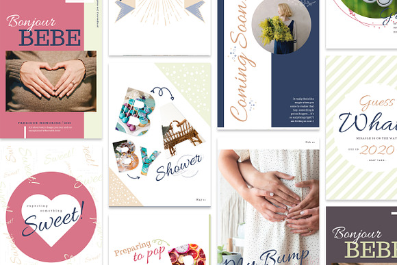 BONJOUR BEBE Pregnancy Journal in Brochure Templates - product preview 13