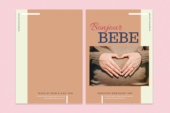 BONJOUR BEBE Pregnancy Journal in Brochure Templates - product preview 14