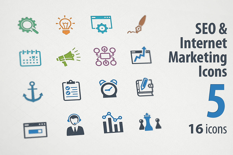 SEO & Internet Marketing Icons 5 in Marketing Icons - product preview 8