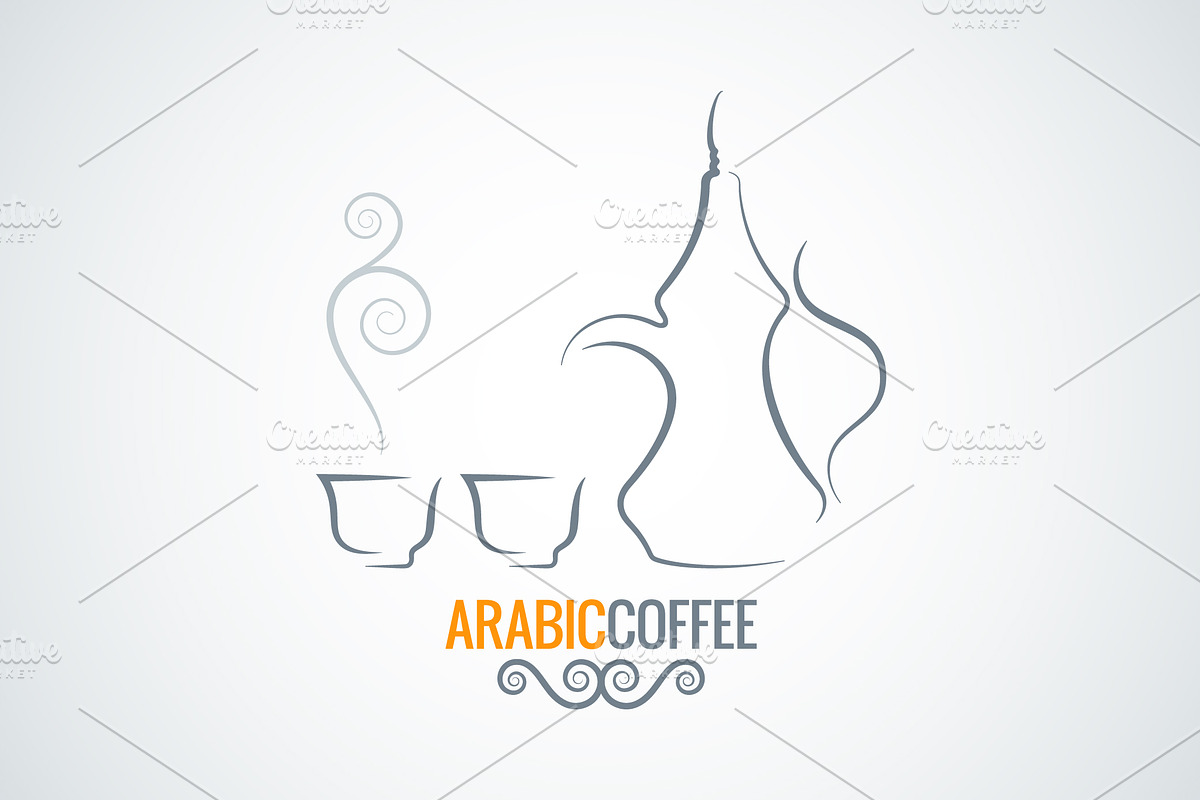 Arabic coffee vintage ornate vector. in Illustrations - product preview 8