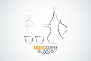 Arabic coffee vintage ornate vector.