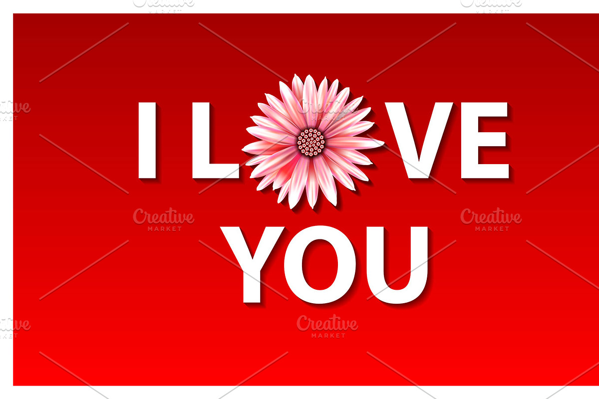 I love you vector illustration red in Illustrations - product preview 8