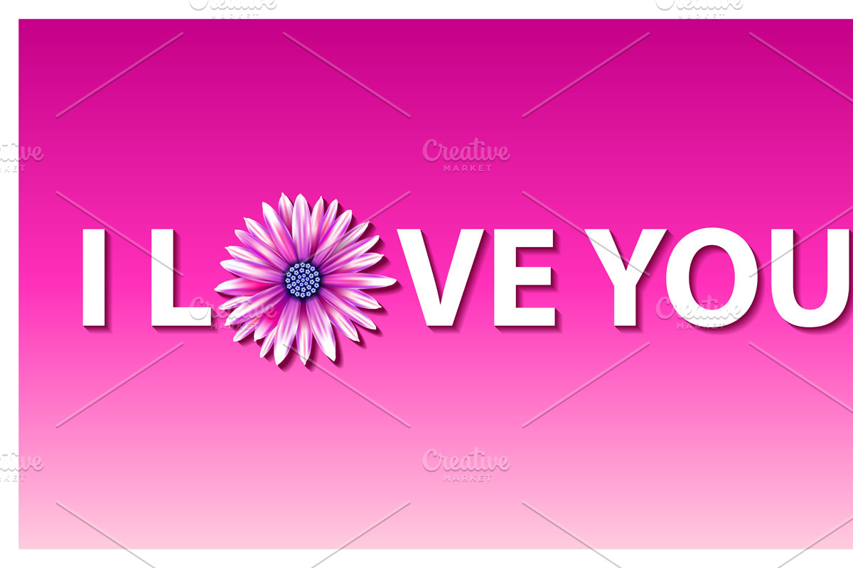 I love you vector illustration pink in Illustrations - product preview 8