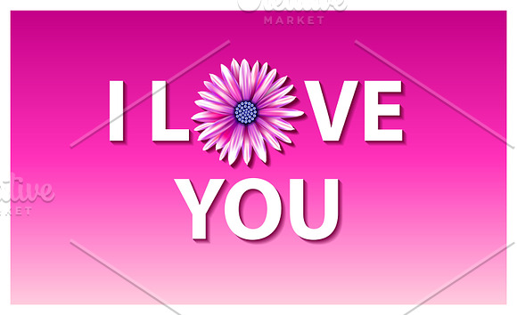 I love you vector illustration pink in Illustrations - product preview 1