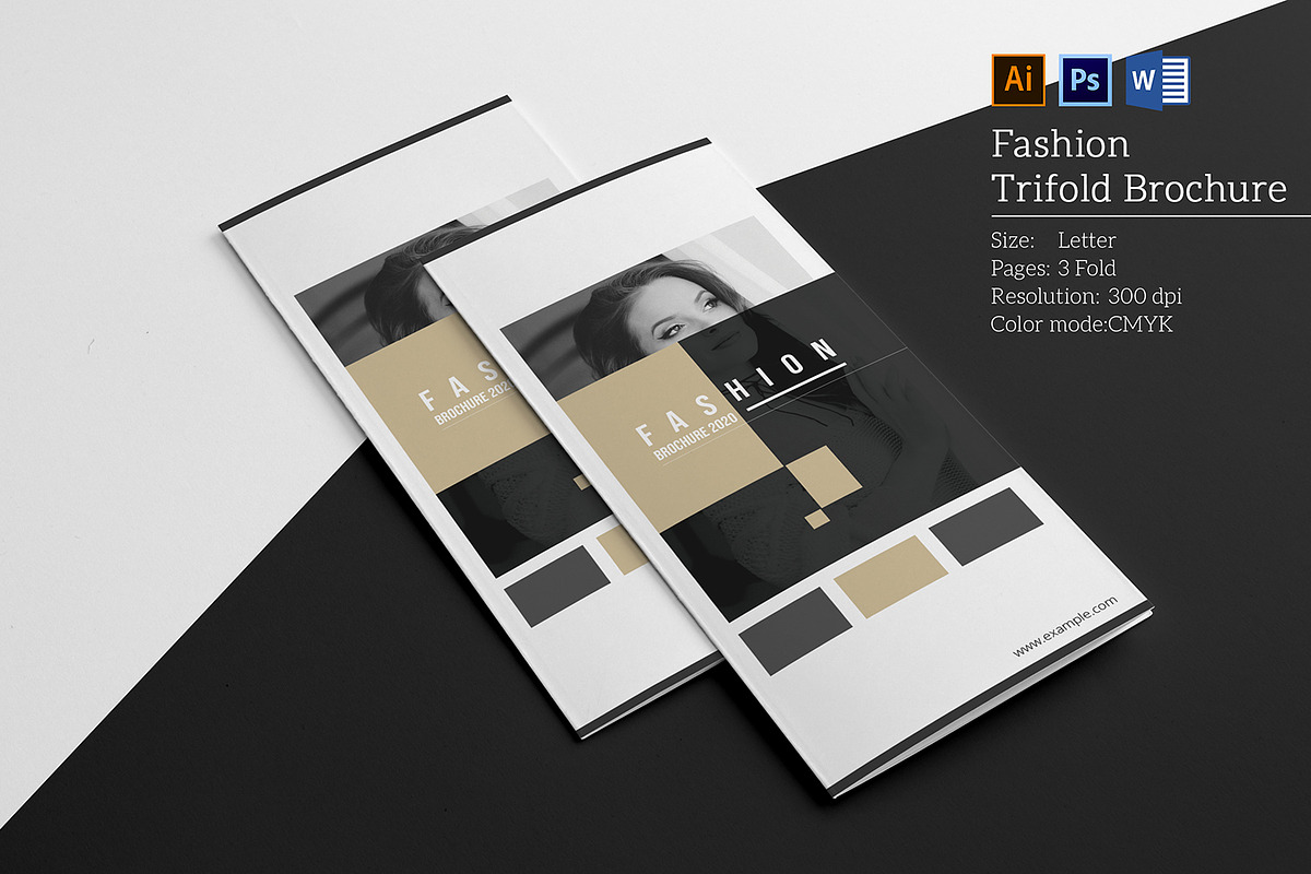 Fashion Photography Trifold Brochure in Brochure Templates - product preview 8