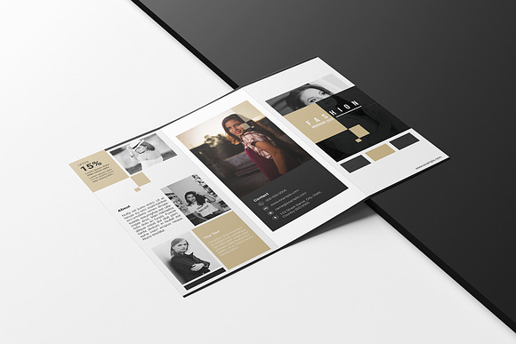 Fashion Photography Trifold Brochure in Brochure Templates - product preview 2