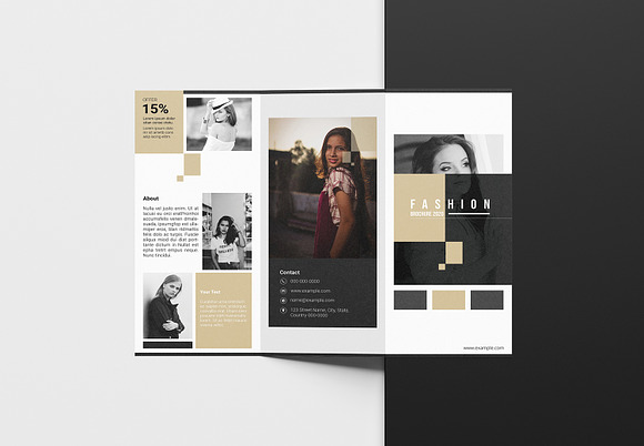 Fashion Photography Trifold Brochure in Brochure Templates - product preview 4