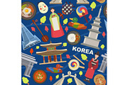 Korea landmarks and symbols vector