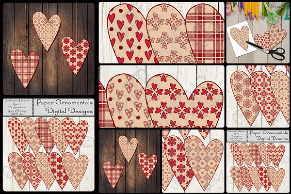 Clip Art, Valentine Hearts Set 1