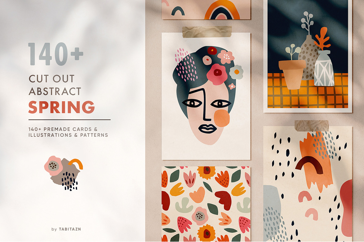 140+ abstract cut out spring set in Illustrations - product preview 8