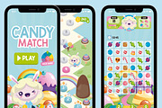 Candy Match 3 Game Assets Graphics