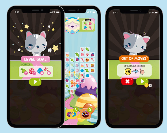 Candy Match 3 Game Assets Graphics in Illustrations - product preview 2