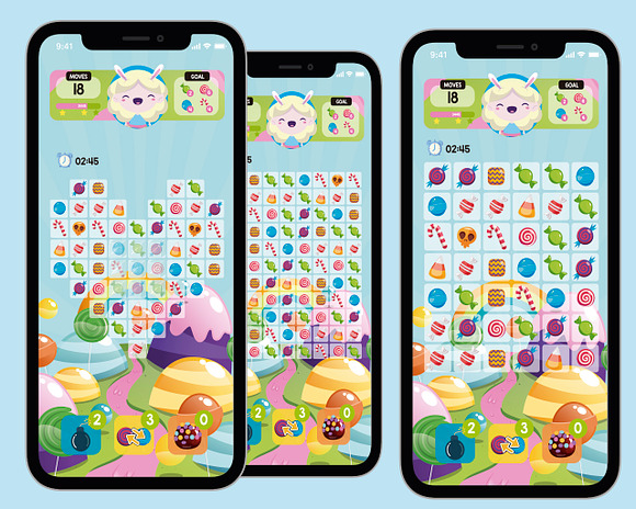 Candy Match 3 Game Assets Graphics in Illustrations - product preview 3