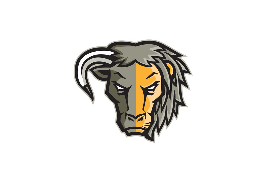 Half Bull Half Lion Head Mascot