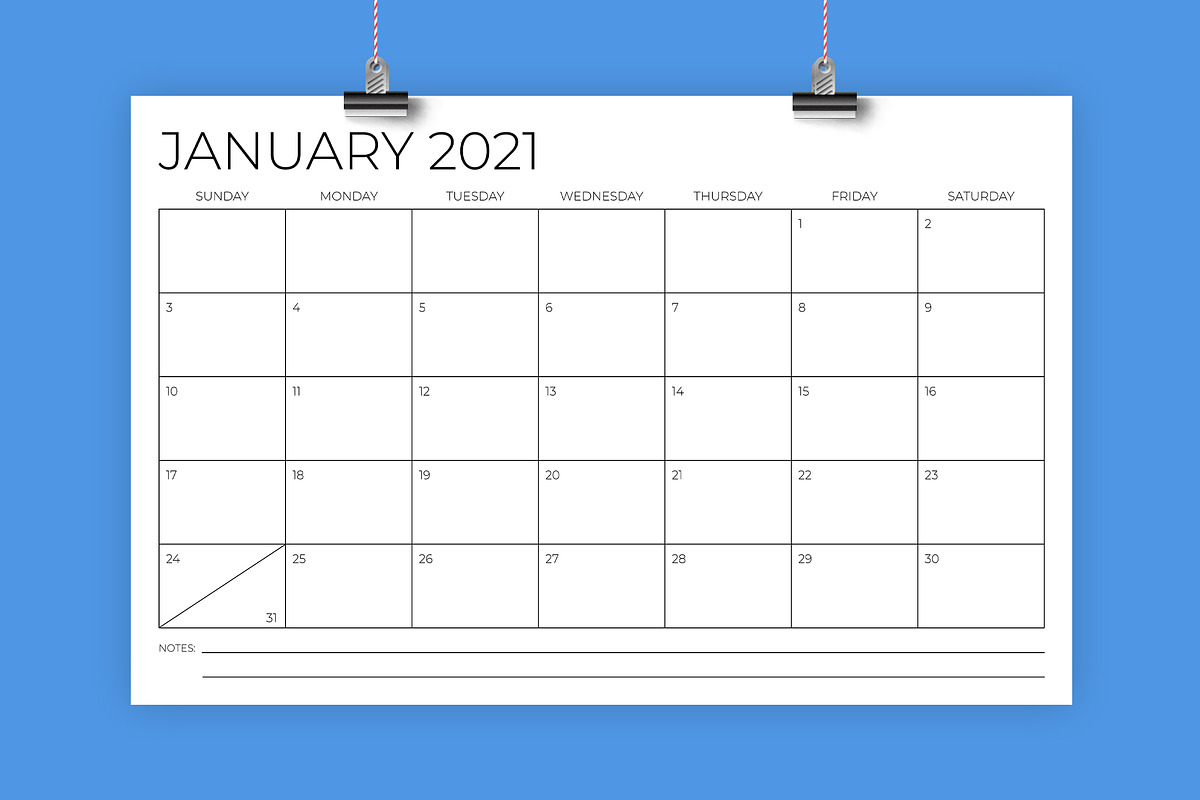 11 x 17 Inch Modern 2021 Calendar in Stationery Templates - product preview 8