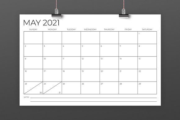 11 x 17 Inch Modern 2021 Calendar in Stationery Templates - product preview 2