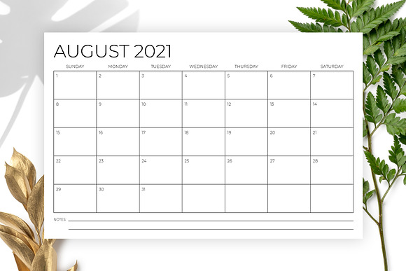 11 x 17 Inch Modern 2021 Calendar in Stationery Templates - product preview 3