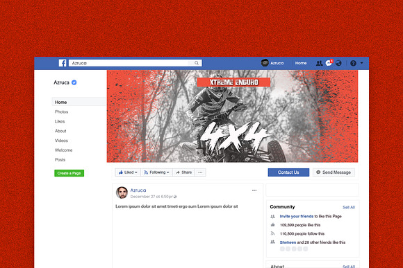 Offroad Facebook Cover Templates in Facebook Templates - product preview 7