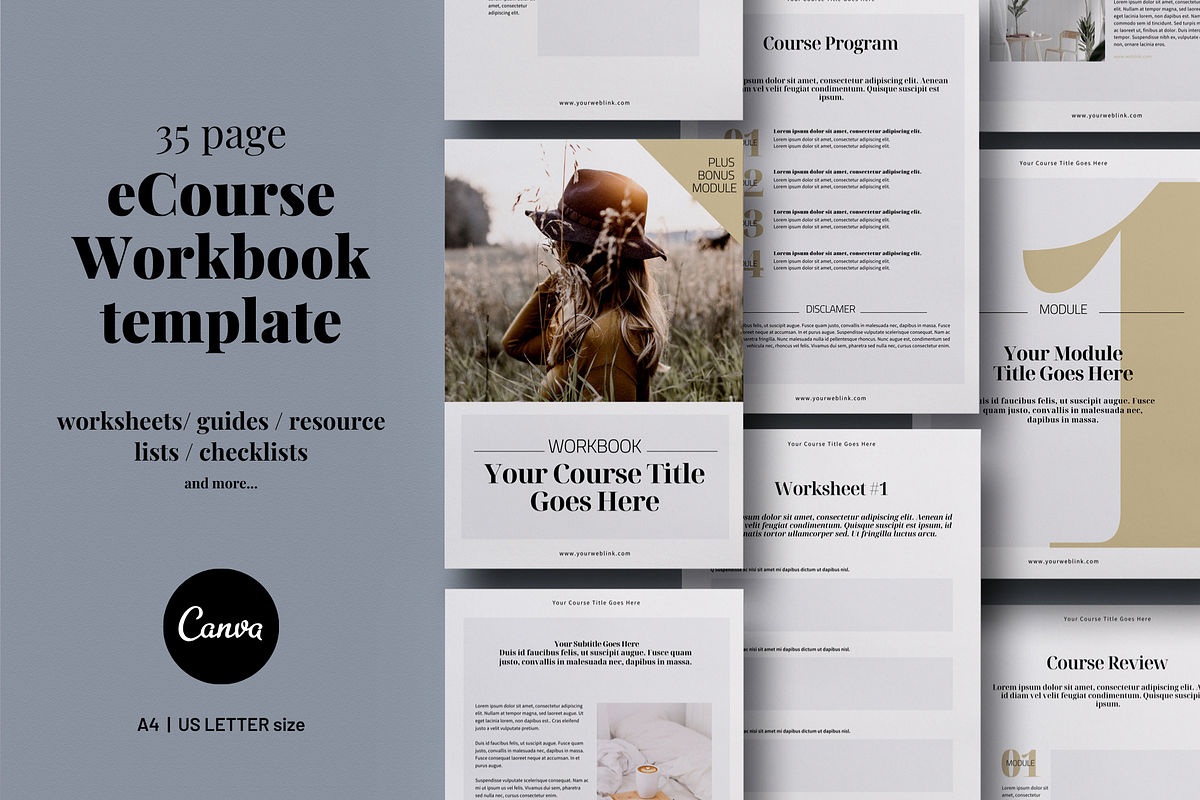 eCourse Workbook Canva template in Magazine Templates - product preview 8